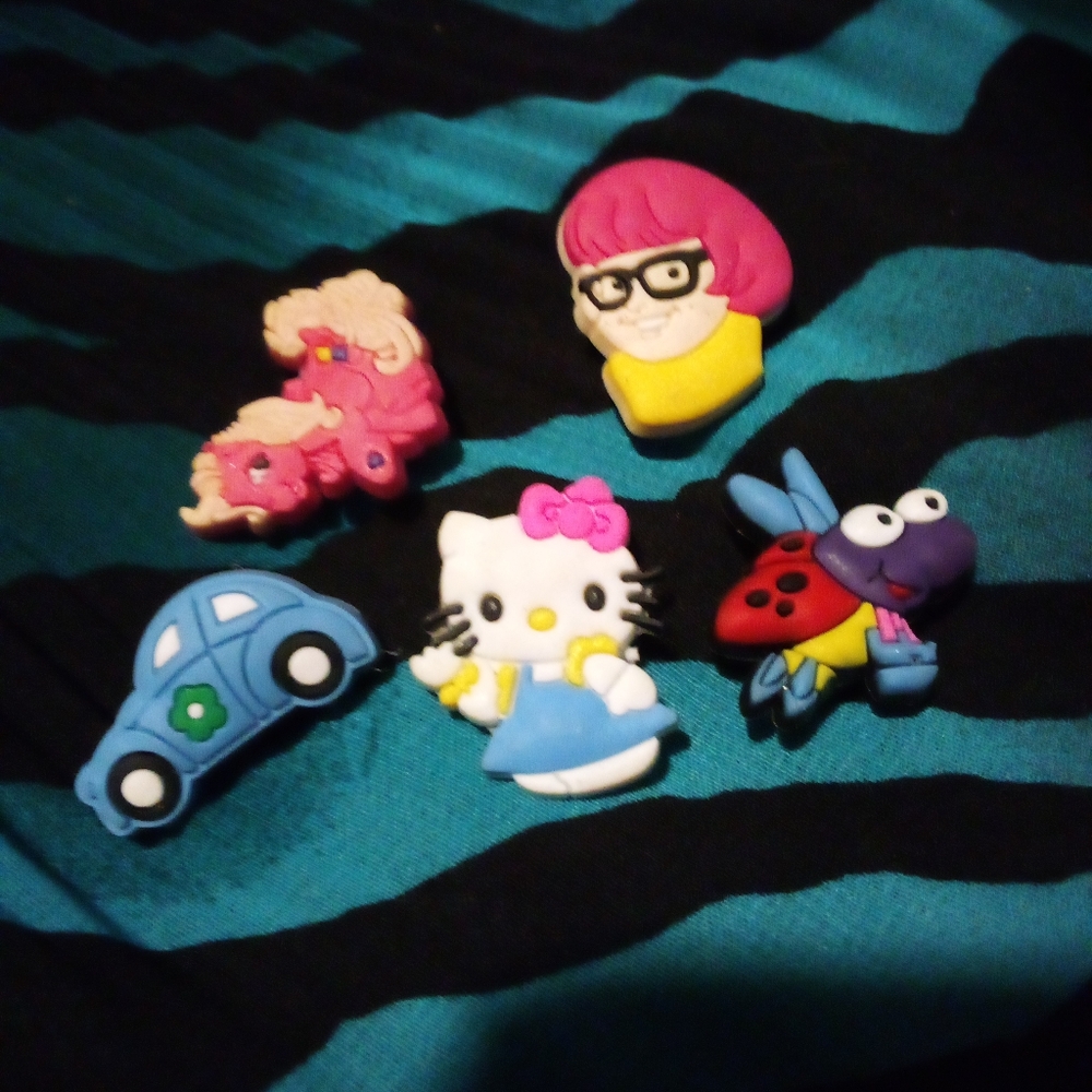 Lot Of 5 Girls Croc Shoe Charms Christmas Stocking Stuffers